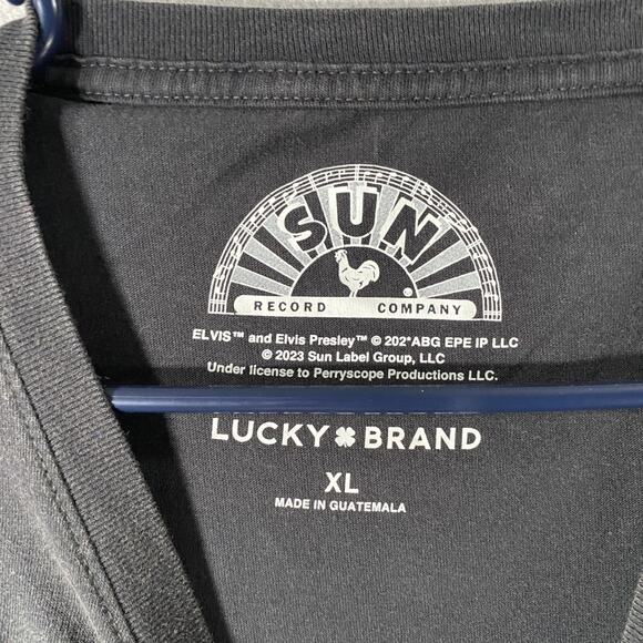 New Lucky Brand Elvis Presley Sun Record Co Gray T Shirt Mens Size XL - Picture 6 of 6